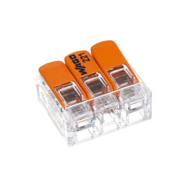 Клемма 3 контактная, многоразовая 0,5-6 кв.мм 2 шт, 221-613 WAGO